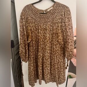 Doen Ditsy Floral Smocked Neck Dress- XL